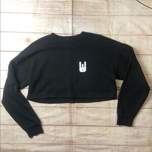 Urthwear 100% Organic Cotton Black Cropped Sweatshirt